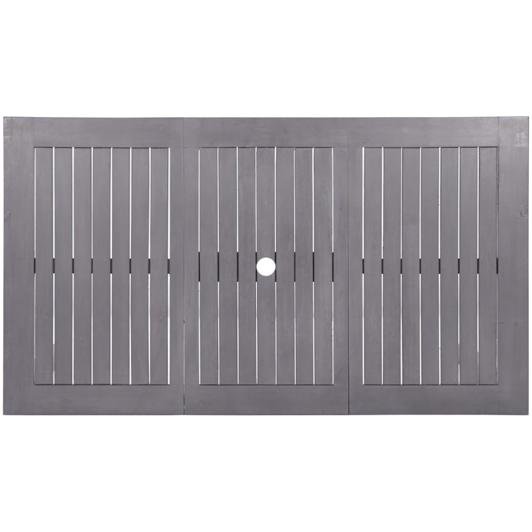 Trädgårdsbord grå massivt akaciaträ vidaXL 140 x 80 x 74 cm – bild 4
