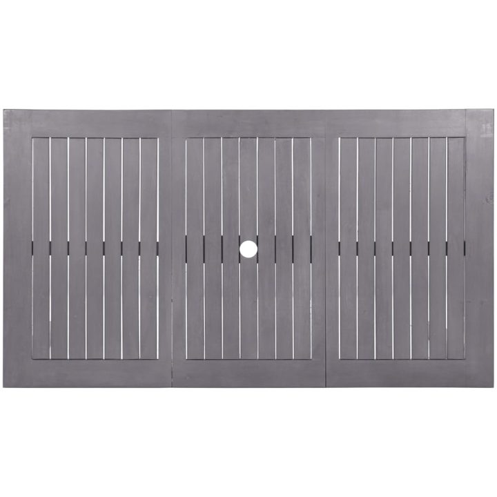 Trädgårdsbord grå massivt akaciaträ vidaXL 140 x 80 x 74 cm – bild 4