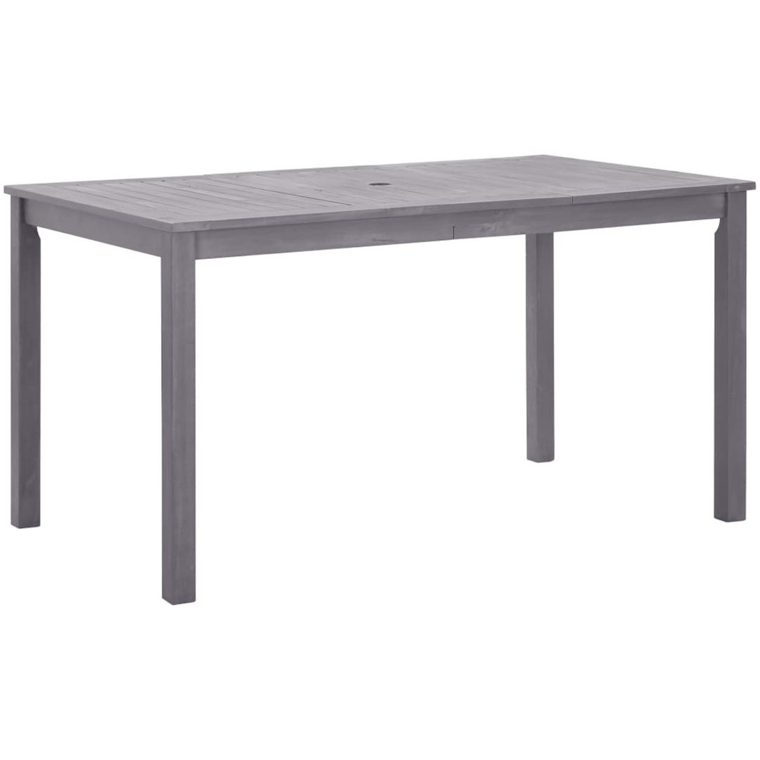 Trädgårdsbord grå massivt akaciaträ vidaXL 140 x 80 x 74 cm
