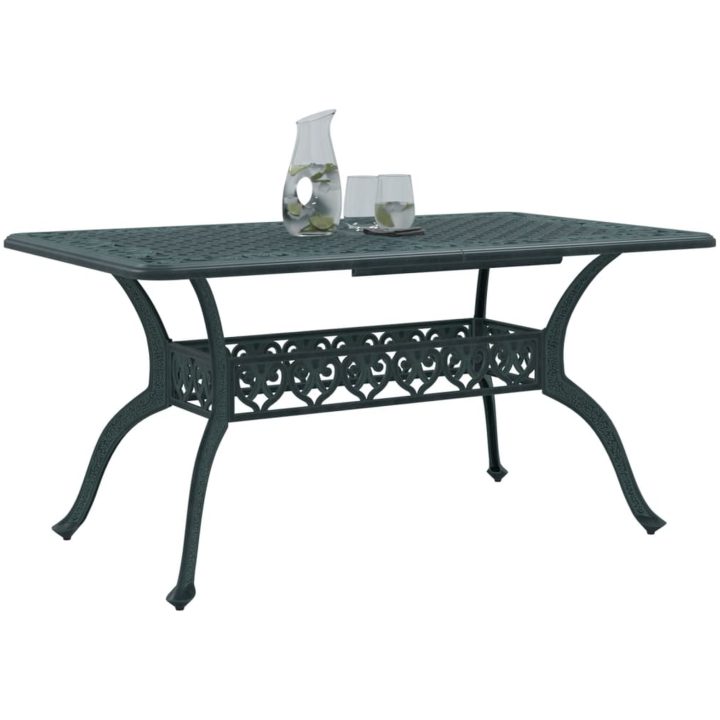 Trädgårdsbord grön 150x90x72 cm gjuten aluminium vidaXL – bild 4