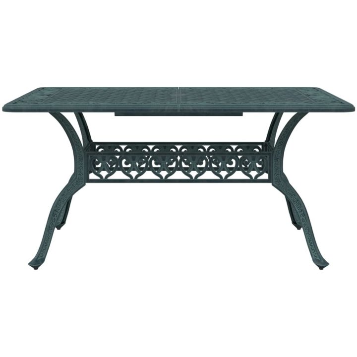 Trädgårdsbord grön 150x90x72 cm gjuten aluminium vidaXL – bild 5