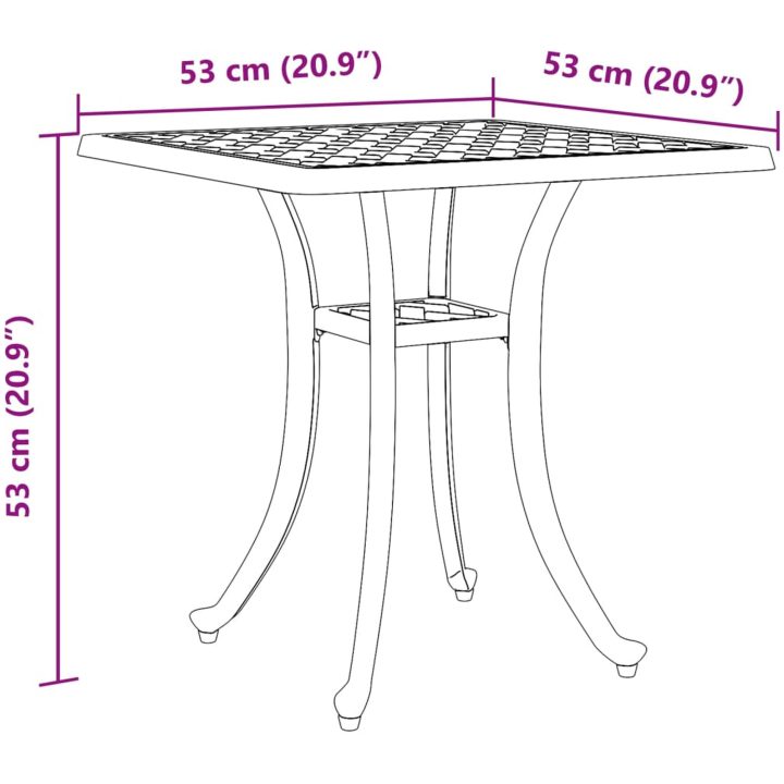 Trädgårdsbord grön 53x53x53 cm gjuten aluminium vidaXL – bild 11