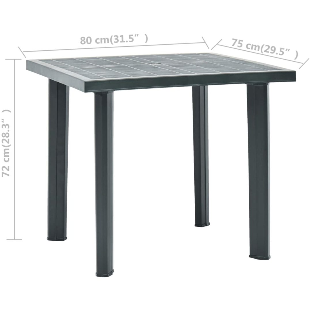 Trädgårdsbord grön 80x75x72 cm plast vidaXL – bild 6