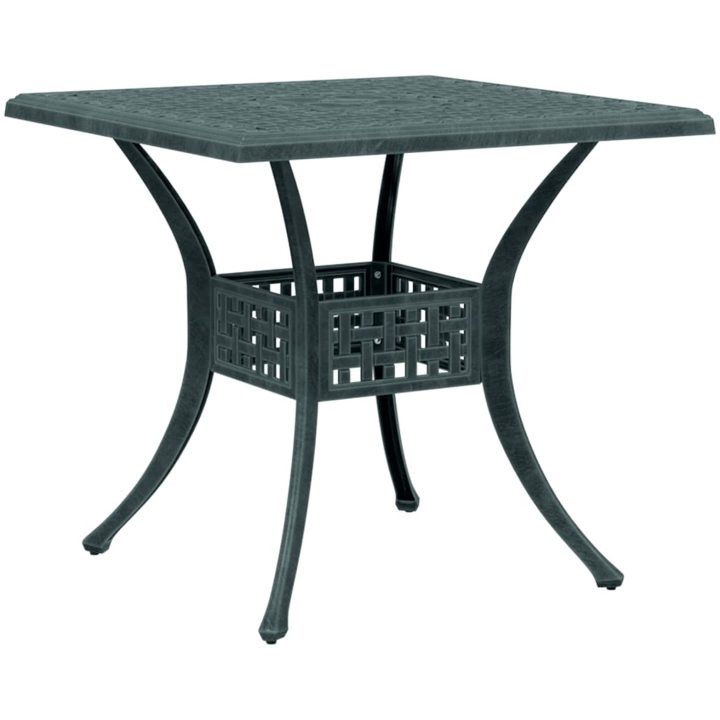 Trädgårdsbord grön 80x80x75 cm gjuten aluminium vidaXL – bild 7