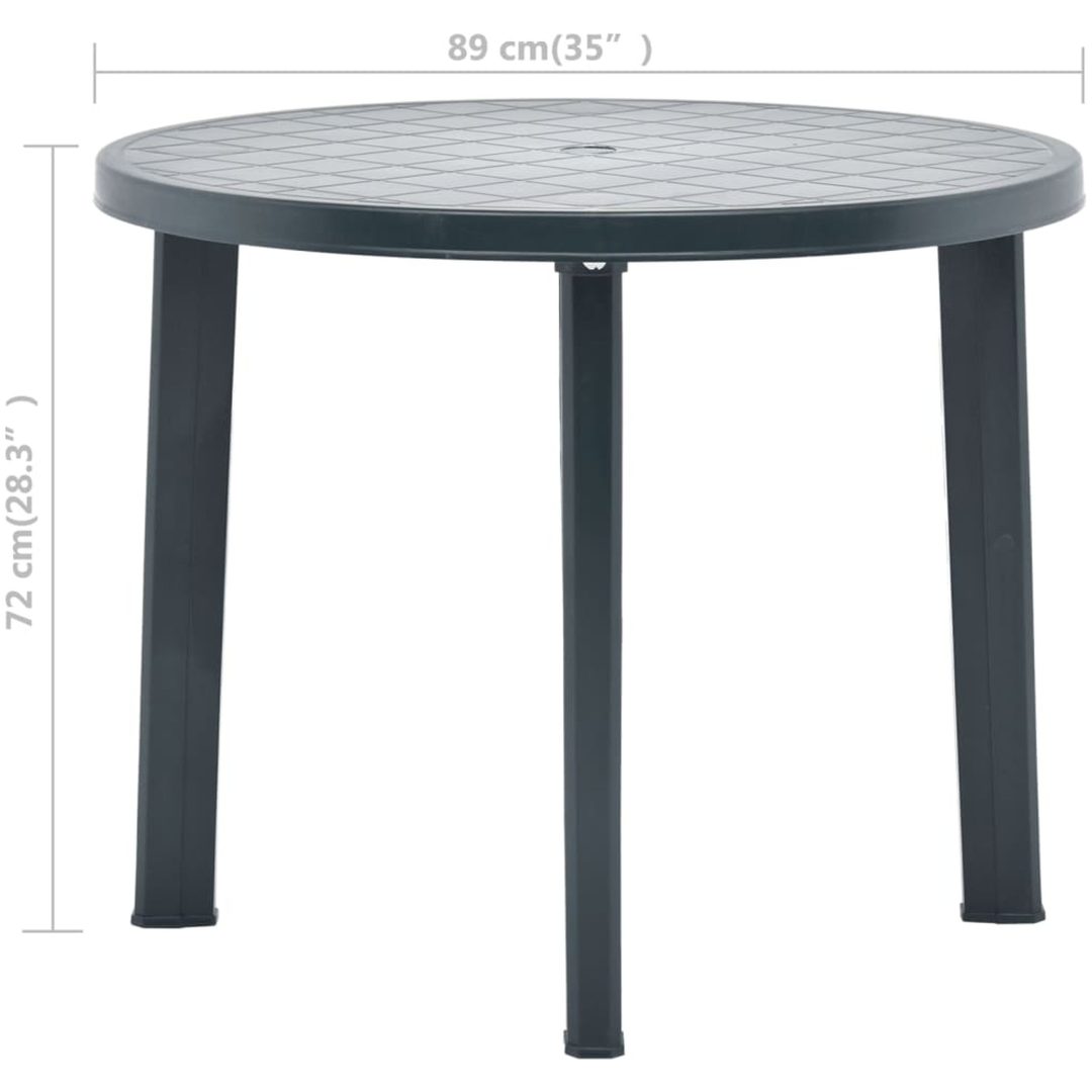 Trädgårdsbord grön 89 cm plast vidaXL – bild 6