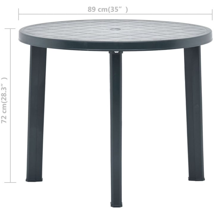 Trädgårdsbord grön 89 cm plast vidaXL – bild 6