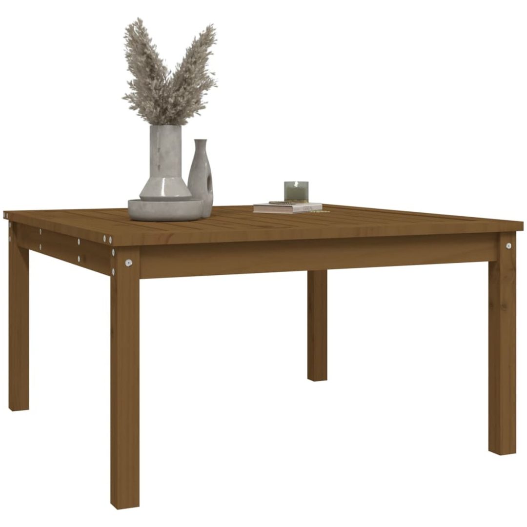 Trädgårdsbord honungsbrun massiv furu vidaXL 82.5 x 82.5 x 45 cm – bild 4