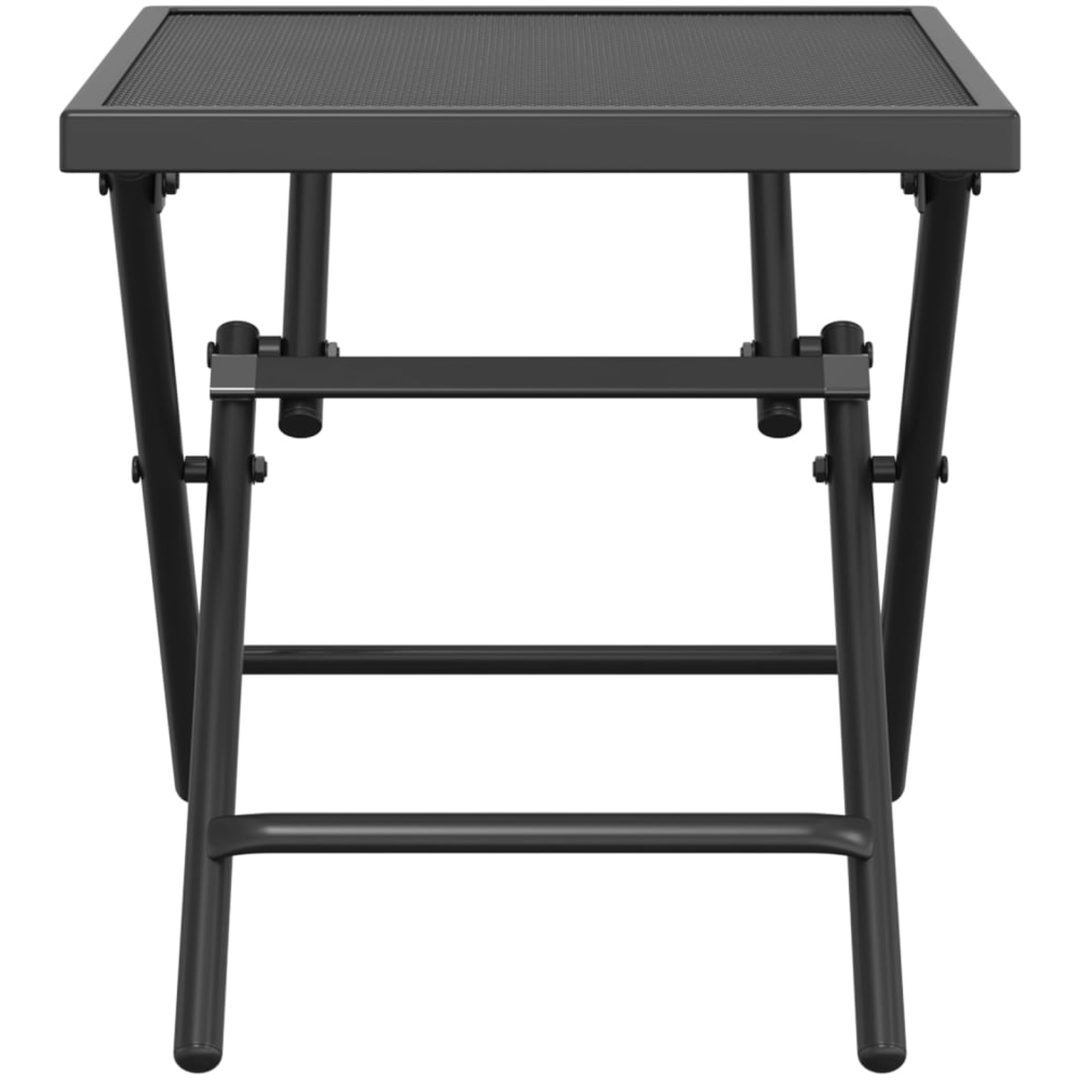 Trädgårdsbord hopfällbart antracit stålnät vidaXL 38 x 38 x 38 cm – bild 3