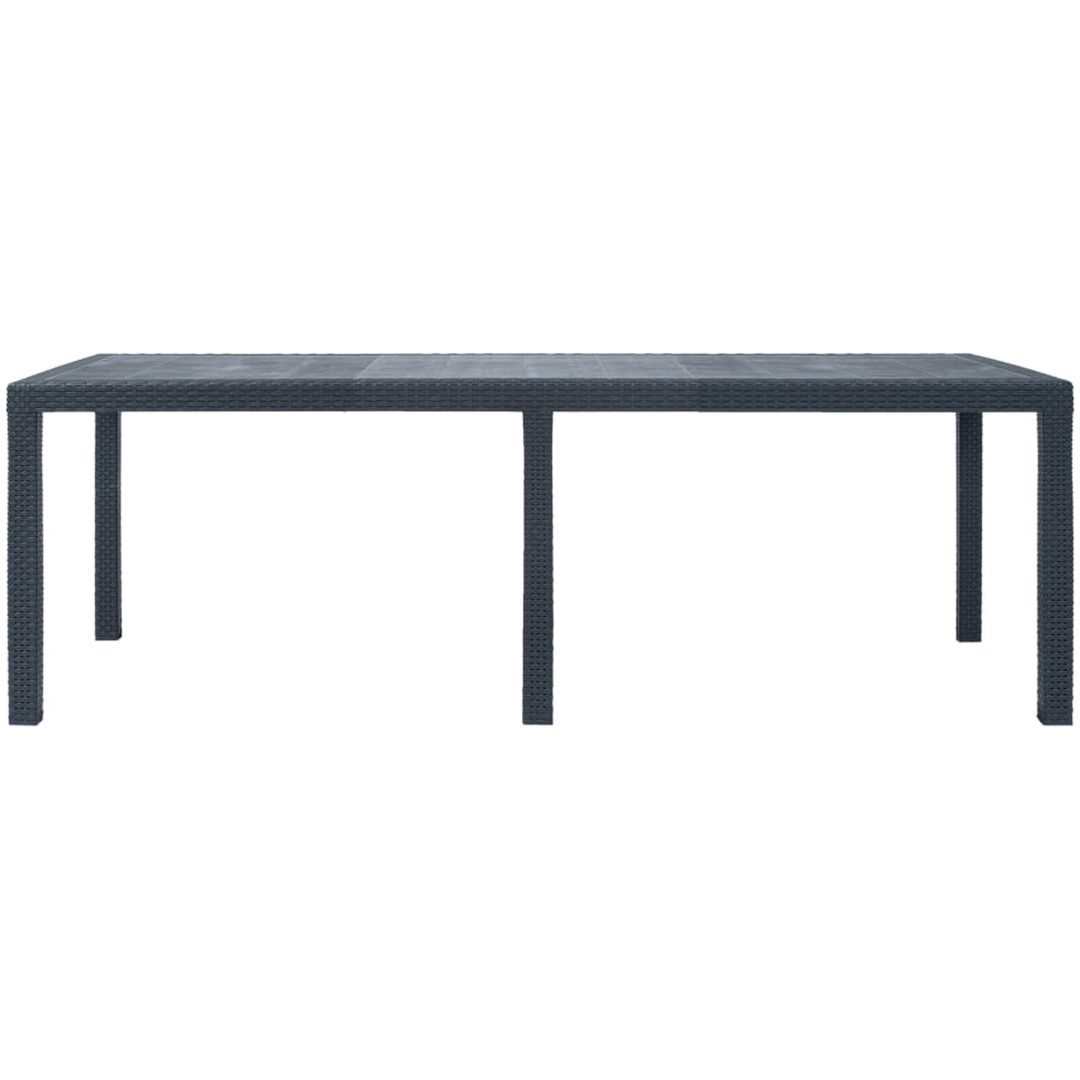 Trädgårdsbord konstrotting antracit vidaXL 220 x 90 x 72 cm – bild 2