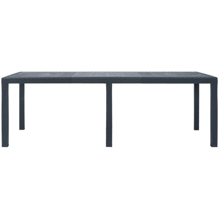 Trädgårdsbord konstrotting antracit vidaXL 220 x 90 x 72 cm – bild 2