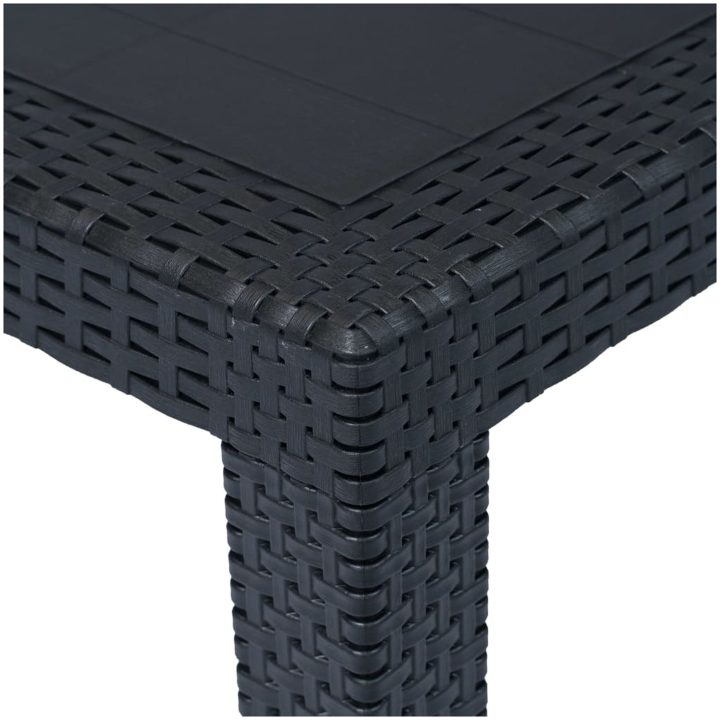 Trädgårdsbord konstrotting antracit vidaXL 220 x 90 x 72 cm – bild 3