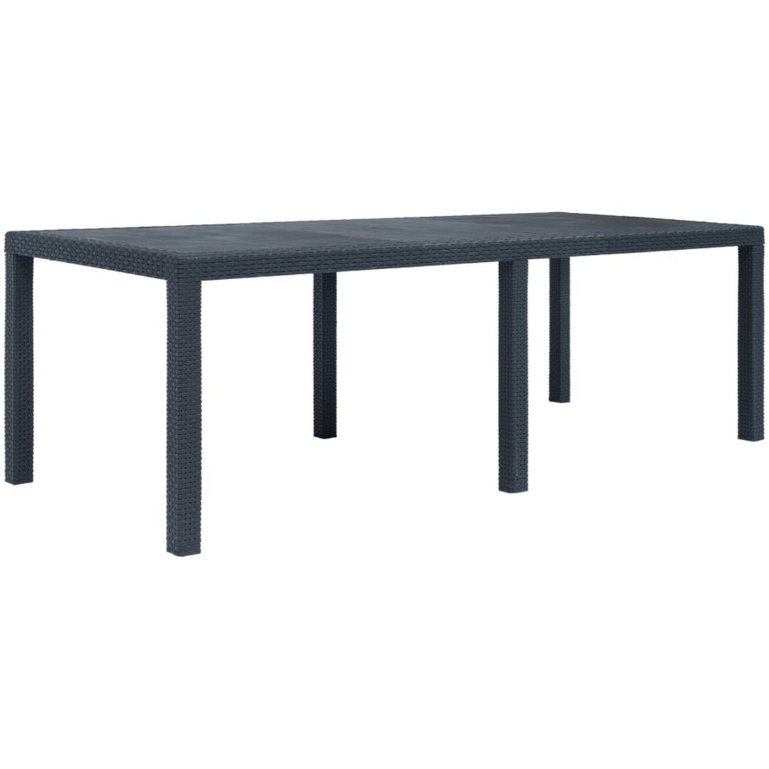 Trädgårdsbord konstrotting antracit vidaXL 220 x 90 x 72 cm