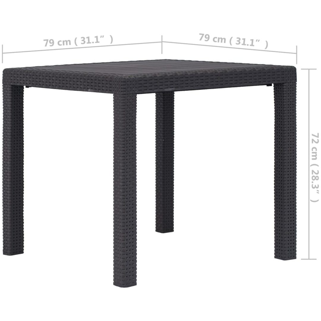 Trädgårdsbord konstrotting brun vidaXL 79 x 79 x 72 cm – bild 5