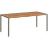 Trädgårdsbord konstrotting och akaciaträ grå vidaXL 190 x 90 x 75 cm – miniatyr 2