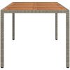 Trädgårdsbord konstrotting och akaciaträ grå vidaXL 190 x 90 x 75 cm – miniatyr 4