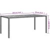 Trädgårdsbord konstrotting och akaciaträ grå vidaXL 190 x 90 x 75 cm – miniatyr 6