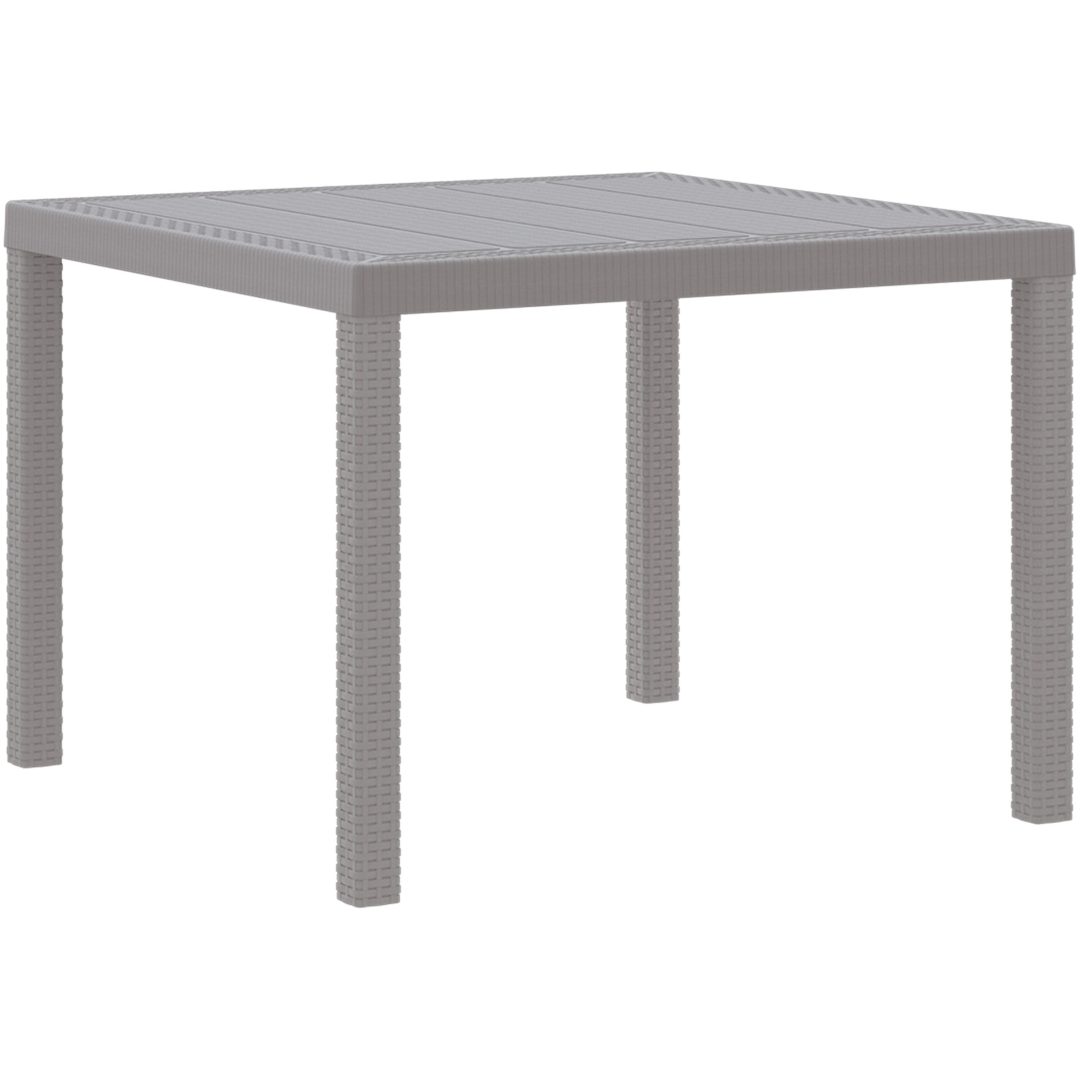 Trädgårdsbord Ljusgrå 100x100x73 cm Poly Rattan vidaXL Standard – bild 2