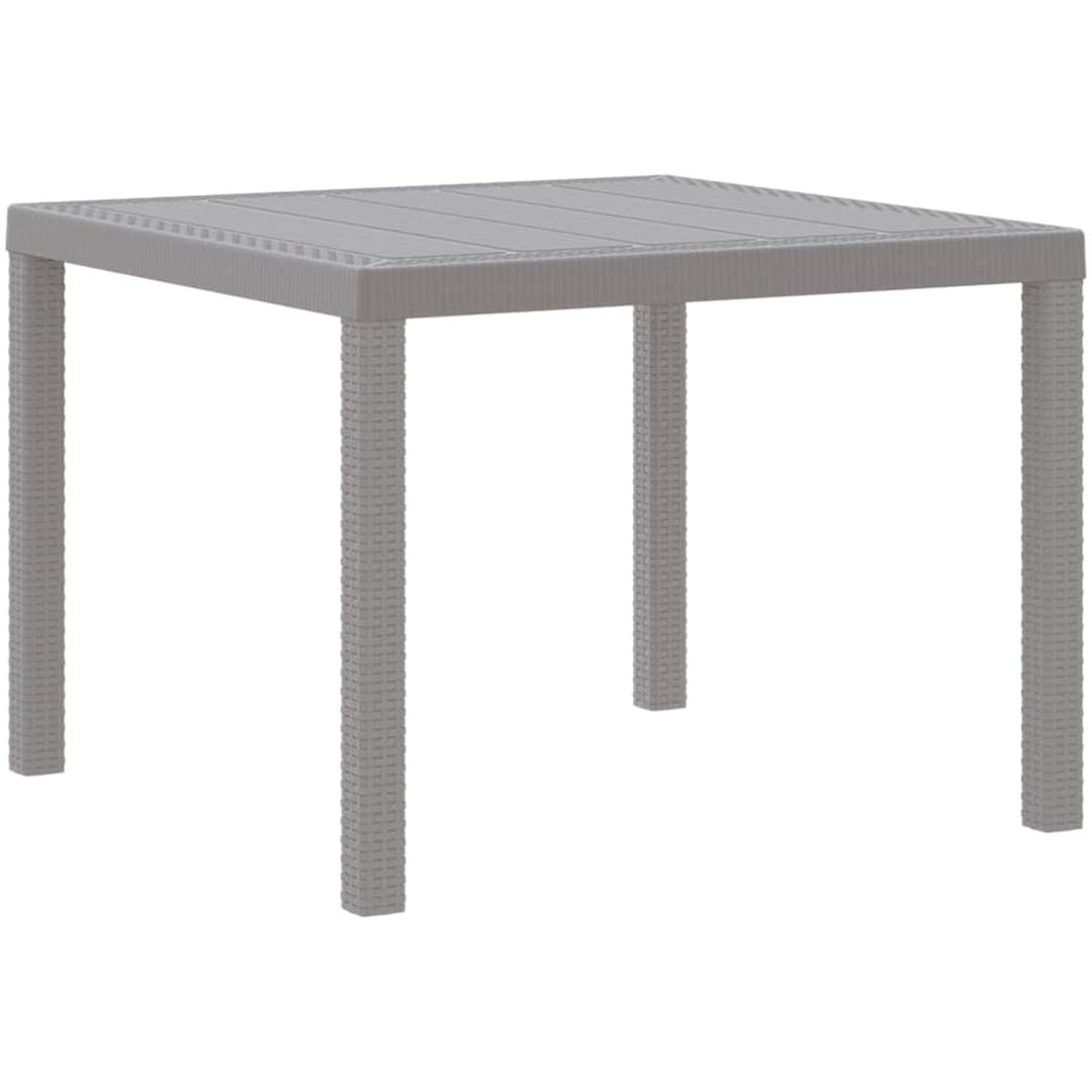 Trädgårdsbord Ljusgrå 100x100x73 cm Poly Rattan vidaXL Standard – bild 4