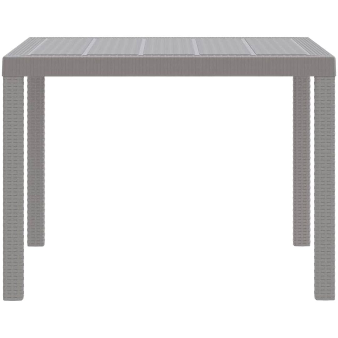 Trädgårdsbord Ljusgrå 100x100x73 cm Poly Rattan vidaXL Standard – bild 5