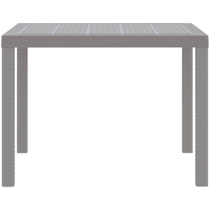 Trädgårdsbord Ljusgrå 100x100x73 cm Poly Rattan vidaXL Standard – bild 5