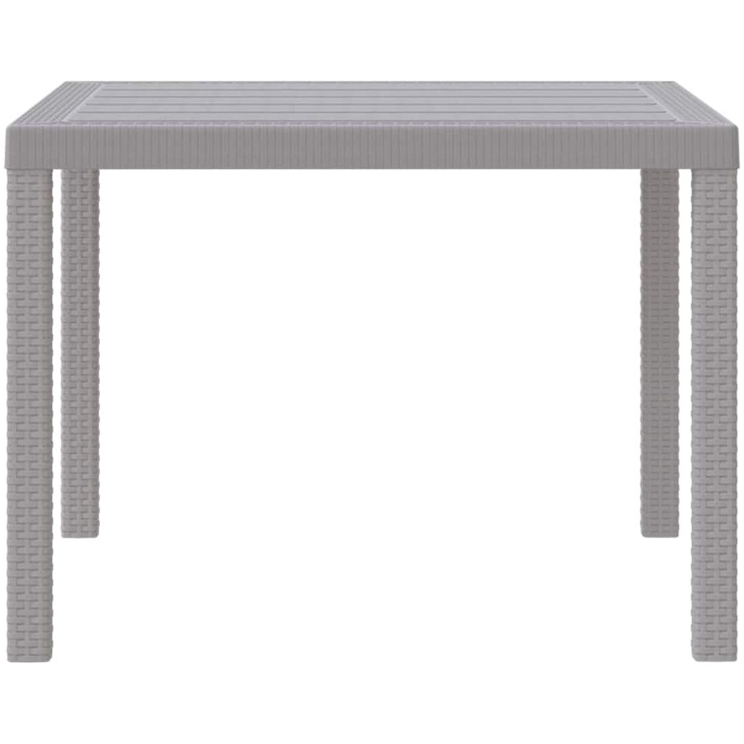 Trädgårdsbord Ljusgrå 100x100x73 cm Poly Rattan vidaXL Standard – bild 6
