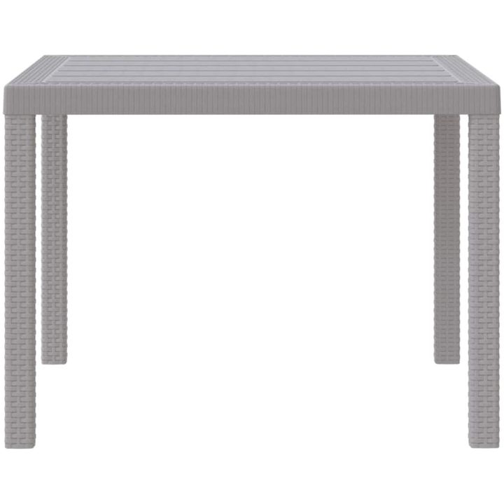 Trädgårdsbord Ljusgrå 100x100x73 cm Poly Rattan vidaXL Standard – bild 6