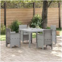 Trädgårdsbord Ljusgrå 100x100x73 cm Poly Rattan vidaXL