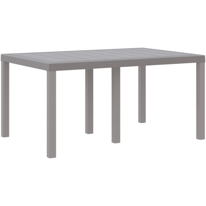 Trädgårdsbord Ljusgrå 150x100x73 cm Poly Rattan vidaXL Medium – bild 2