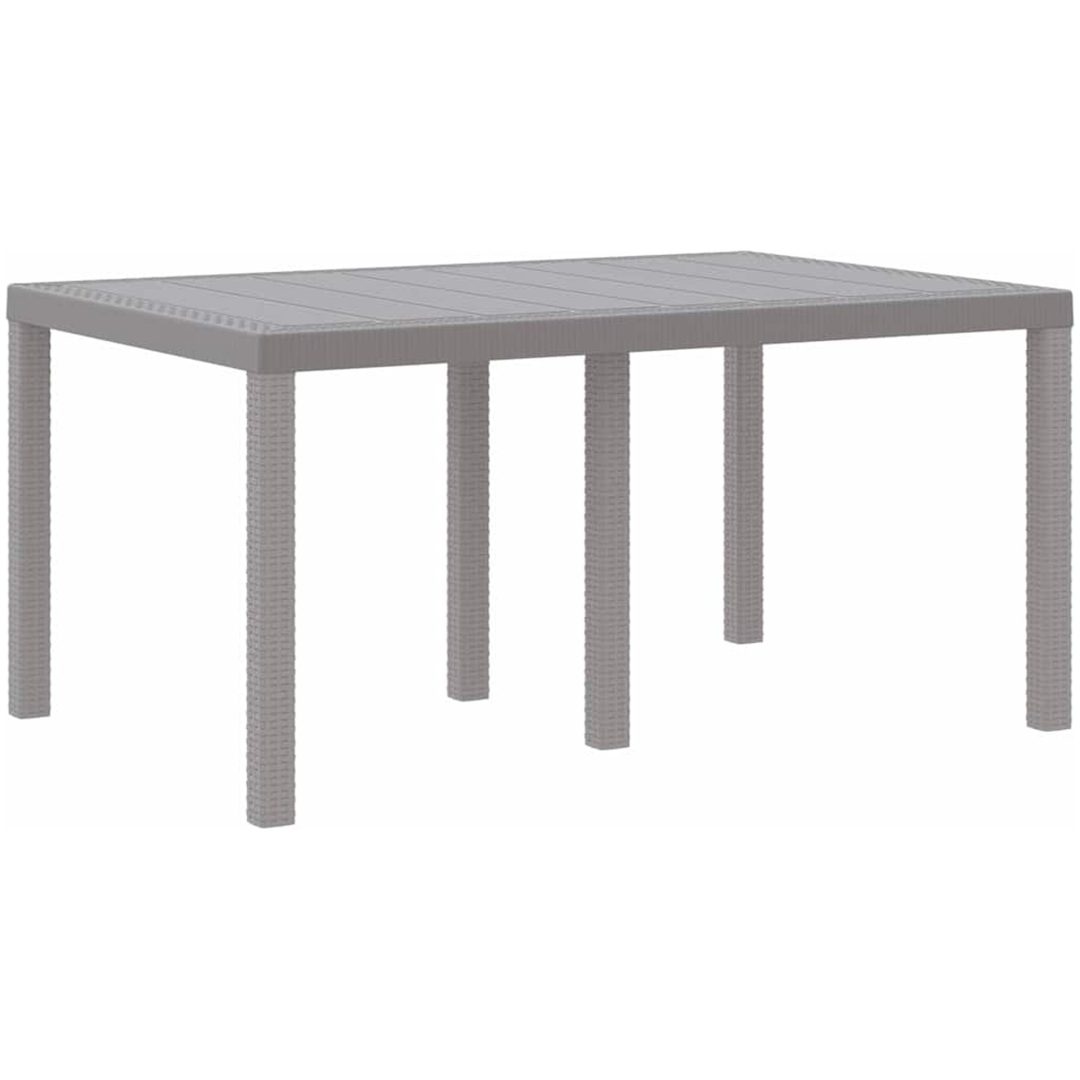 Trädgårdsbord Ljusgrå 150x100x73 cm Poly Rattan vidaXL Medium – bild 4
