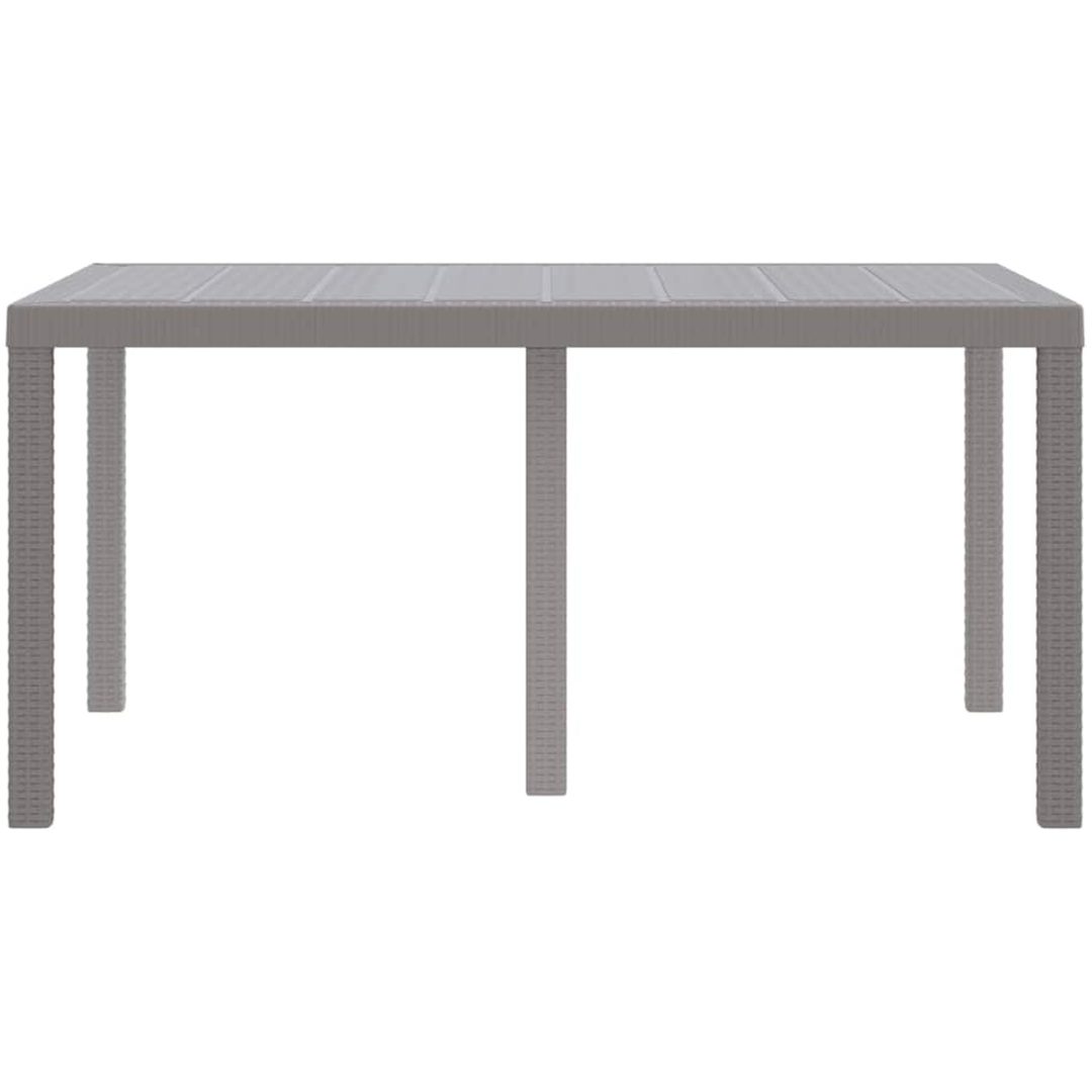 Trädgårdsbord Ljusgrå 150x100x73 cm Poly Rattan vidaXL Medium – bild 5