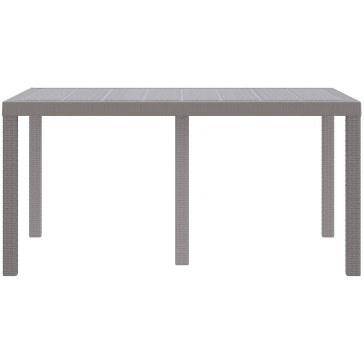 Trädgårdsbord Ljusgrå 150x100x73 cm Poly Rattan vidaXL Medium – bild 5