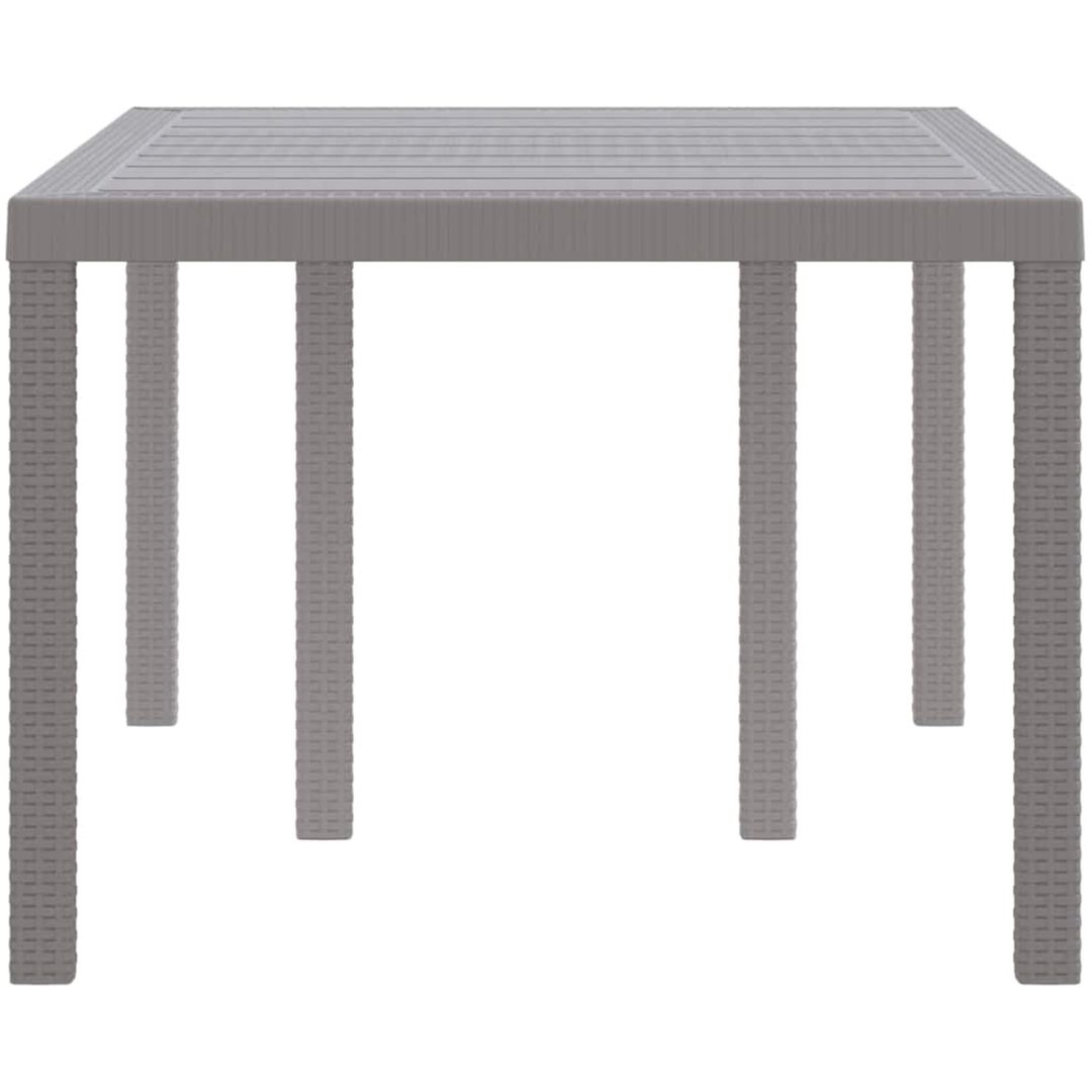 Trädgårdsbord Ljusgrå 150x100x73 cm Poly Rattan vidaXL Medium – bild 6