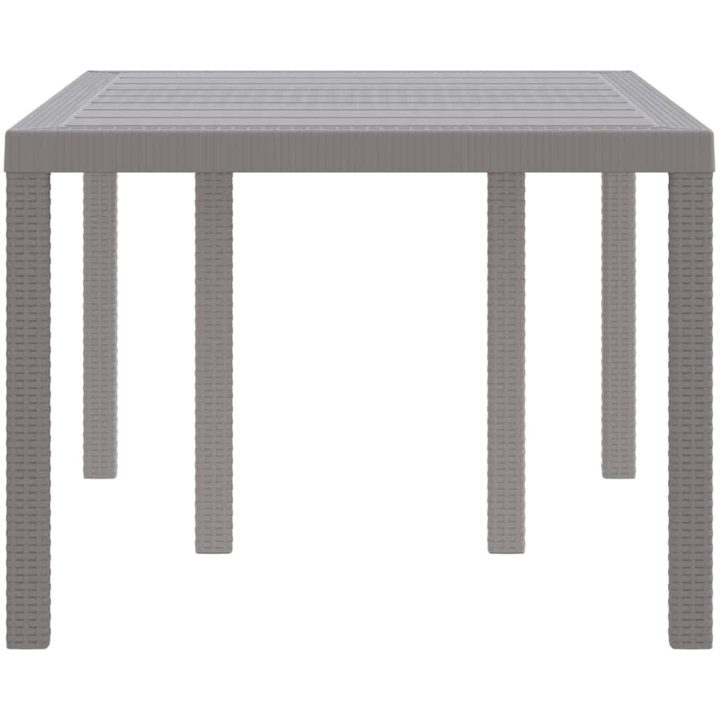 Trädgårdsbord Ljusgrå 150x100x73 cm Poly Rattan vidaXL Medium – bild 6