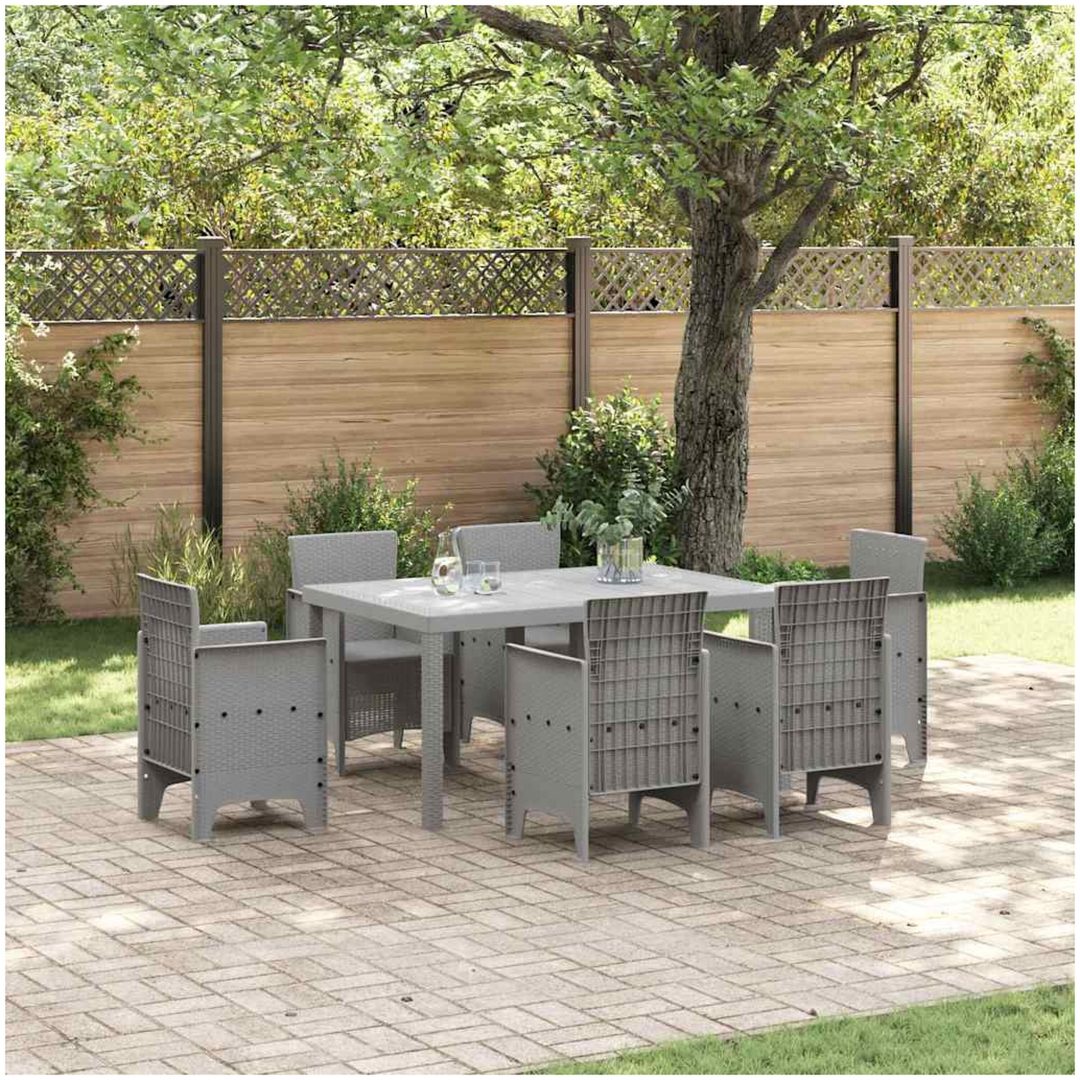 Trädgårdsbord Ljusgrå 150x100x73 cm Poly Rattan vidaXL Medium