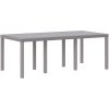 Trädgårdsbord ljusgrå 200x100x73 cm konstrotting vidaXL Stor – miniatyr 2