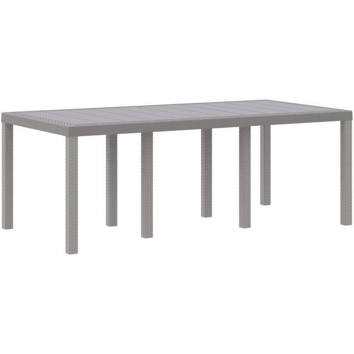 Trädgårdsbord ljusgrå 200x100x73 cm konstrotting vidaXL Stor – bild 2