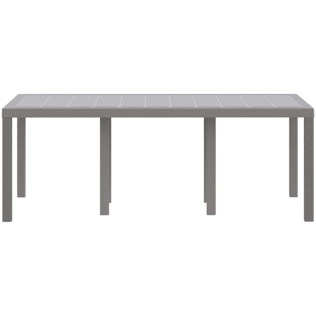 Trädgårdsbord ljusgrå 200x100x73 cm konstrotting vidaXL Stor – bild 5
