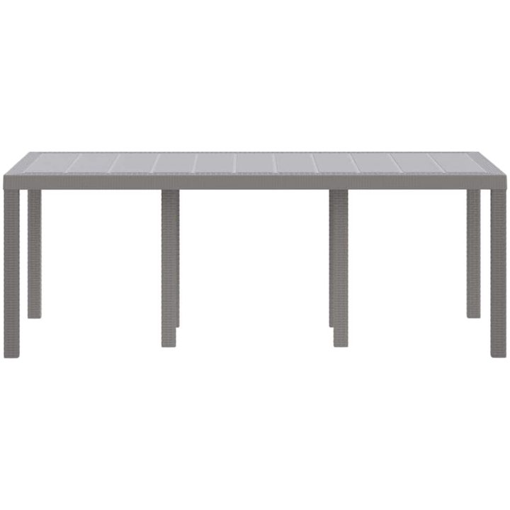 Trädgårdsbord ljusgrå 200x100x73 cm konstrotting vidaXL Stor – bild 5