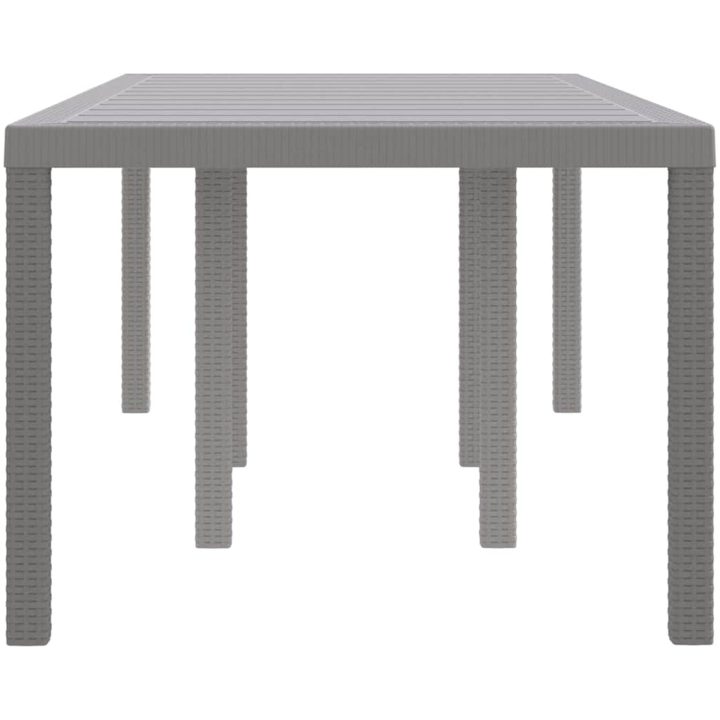 Trädgårdsbord ljusgrå 200x100x73 cm konstrotting vidaXL Stor – bild 6