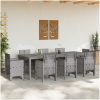 Trädgårdsbord ljusgrå 250x100x73 cm konstrotting vidaXL Stor – miniatyr 3