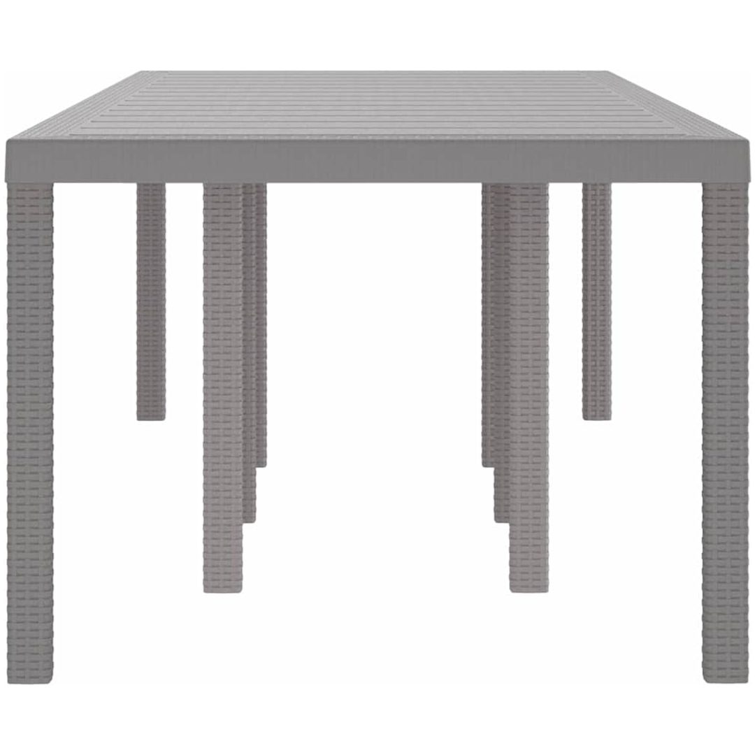 Trädgårdsbord ljusgrå 250x100x73 cm konstrotting vidaXL Stor – bild 5