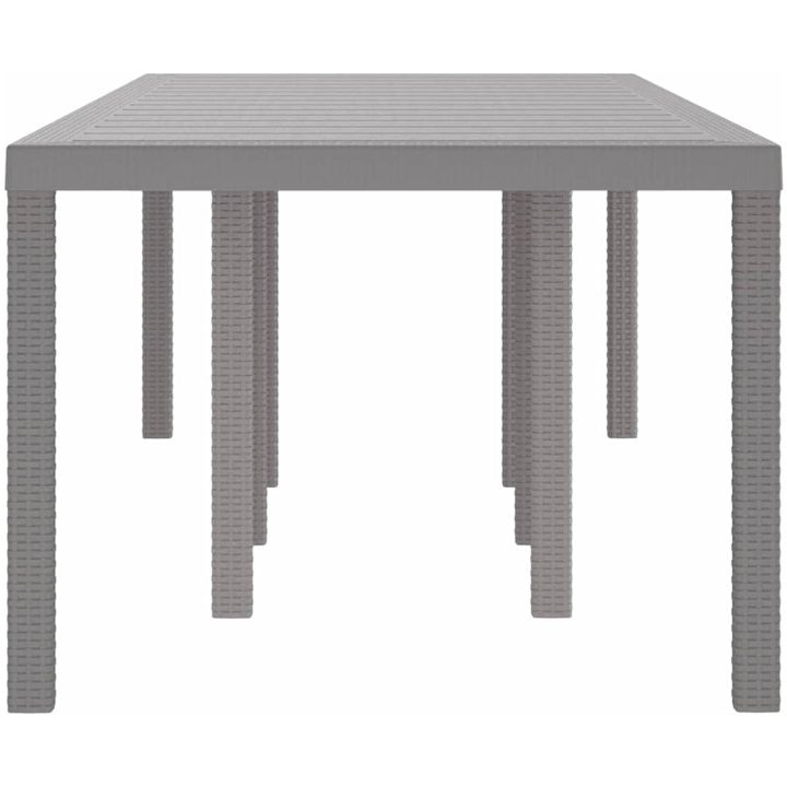 Trädgårdsbord ljusgrå 250x100x73 cm konstrotting vidaXL Stor – bild 5