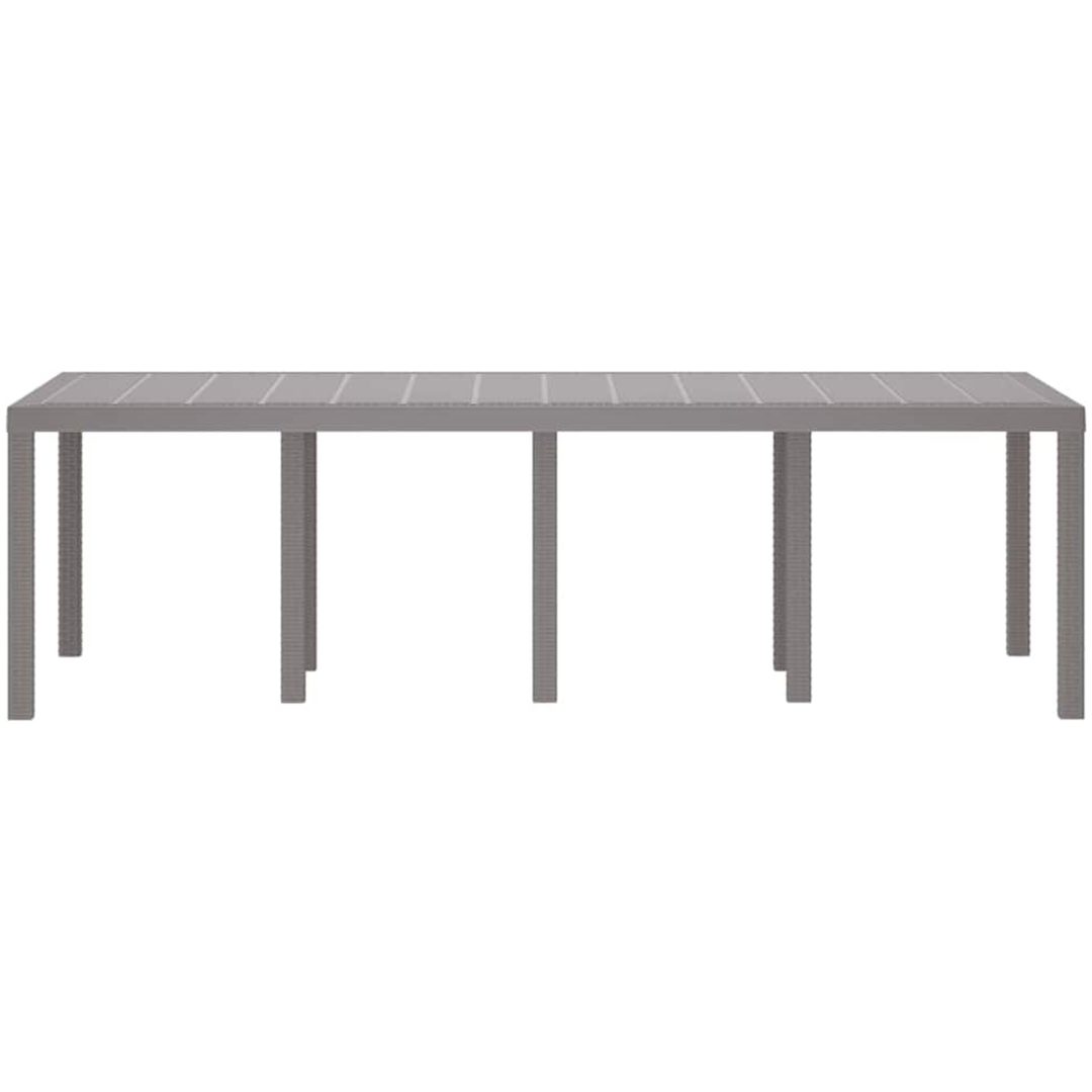 Trädgårdsbord Ljusgrå 250x100x73 cm Poly Rattan vidaXL Stor – bild 4