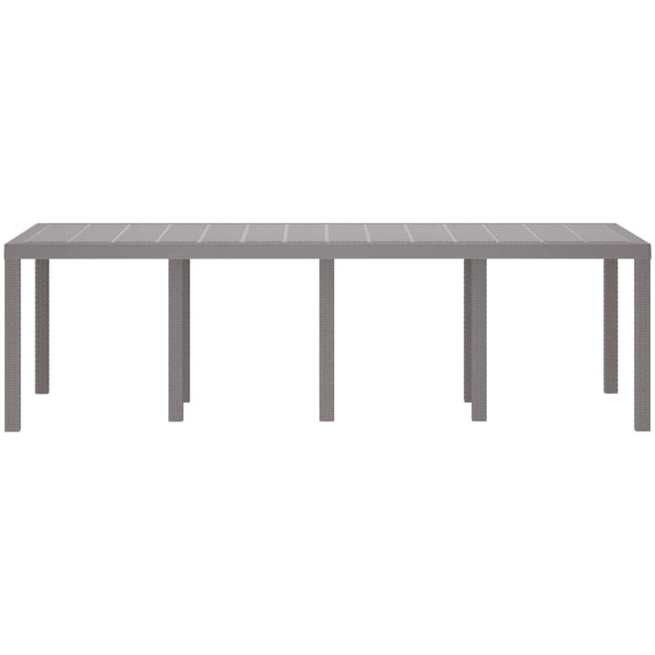Trädgårdsbord Ljusgrå 250x100x73 cm Poly Rattan vidaXL Stor – bild 4