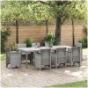 Trädgårdsbord Ljusgrå 250x100x73 cm Poly Rattan vidaXL Stor – miniatyr 1