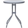 Trädgårdsbord ljusgrå 60 cm stål och glas vidaXL 60 x 72 cm – miniatyr 2