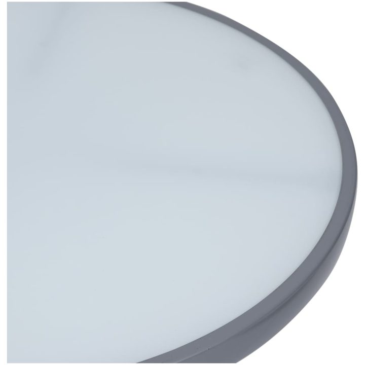 Trädgårdsbord ljusgrå 60 cm stål och glas vidaXL 60 x 72 cm – bild 3