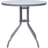 Trädgårdsbord ljusgrå 80 cm stål och glas vidaXL 80 x 72 cm – miniatyr 2