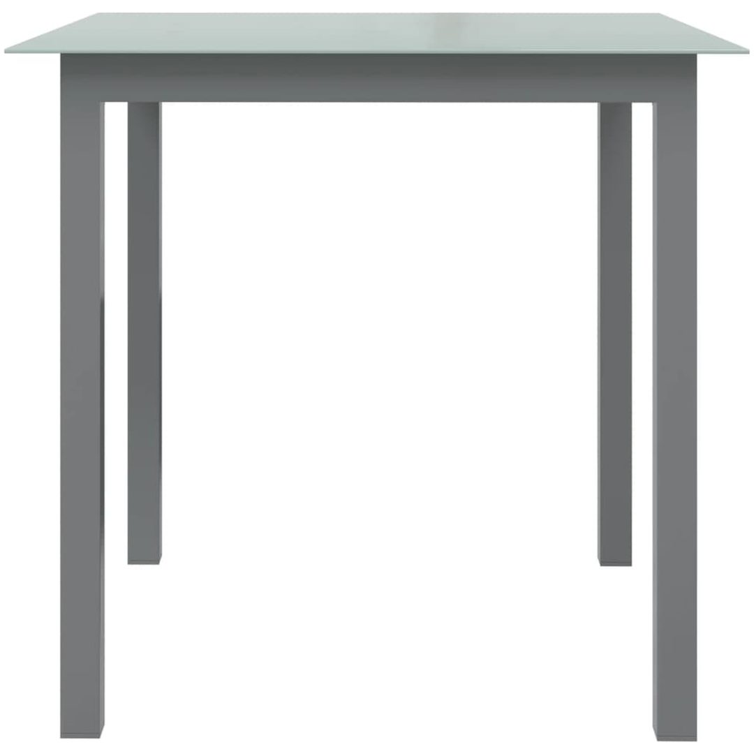 Trädgårdsbord ljusgrå aluminium och glas vidaXL 80 x 80 x 74 cm – bild 2