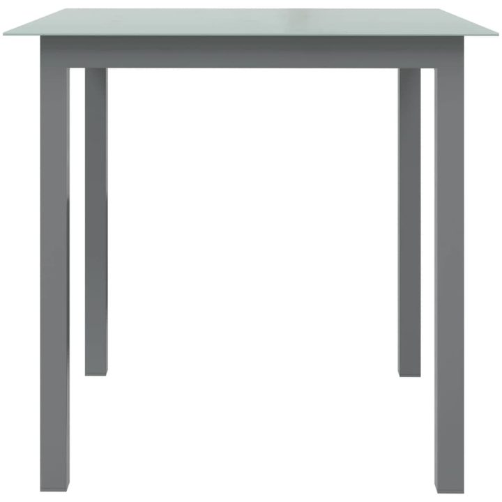 Trädgårdsbord ljusgrå aluminium och glas vidaXL 80 x 80 x 74 cm – bild 2
